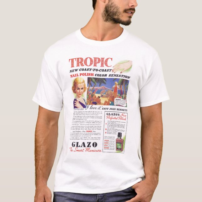 T-shirt Annonce de vernis à ongles de Joan Bennett (Devant)