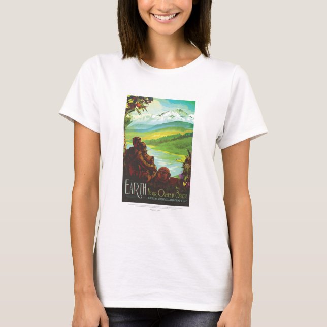 T-shirt Annonce de voyage Sci-Fi, Planet Earth (Devant)
