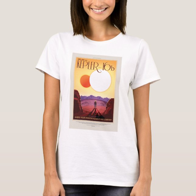 T-shirt Annonce de voyage Sci-Fi, Planet Kepler-16b (Devant)