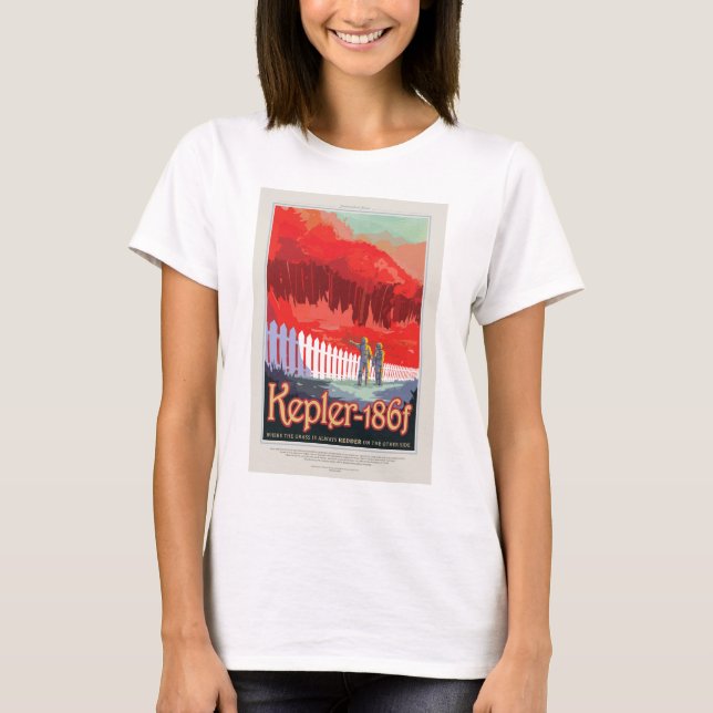 T-shirt Annonce de voyage Sci-Fi, Planet Kepler-186f (Devant)
