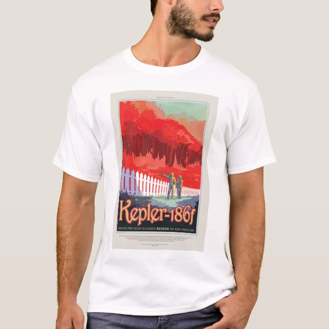 T-shirt Annonce de voyage Sci-Fi, Planet Kepler-186f (Devant)