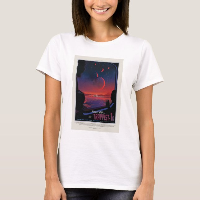 T-shirt Annonce de voyage Sci-Fi, Planet Trapist-1e (Devant)