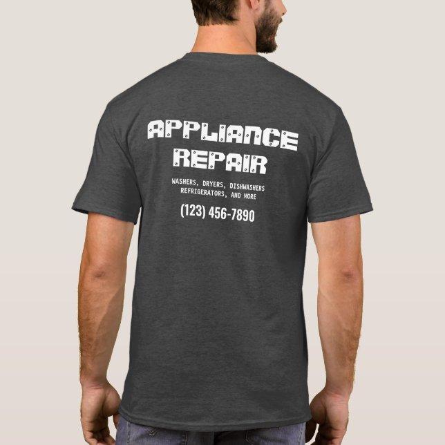 T-shirt Annonce professionnelle de réparation d'appareils (Dos)