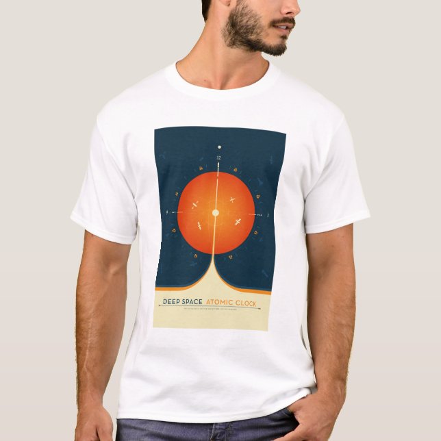 T-shirt Annonce Sci-Fi, Horloge Atomique Orange, Espace Pr (Devant)