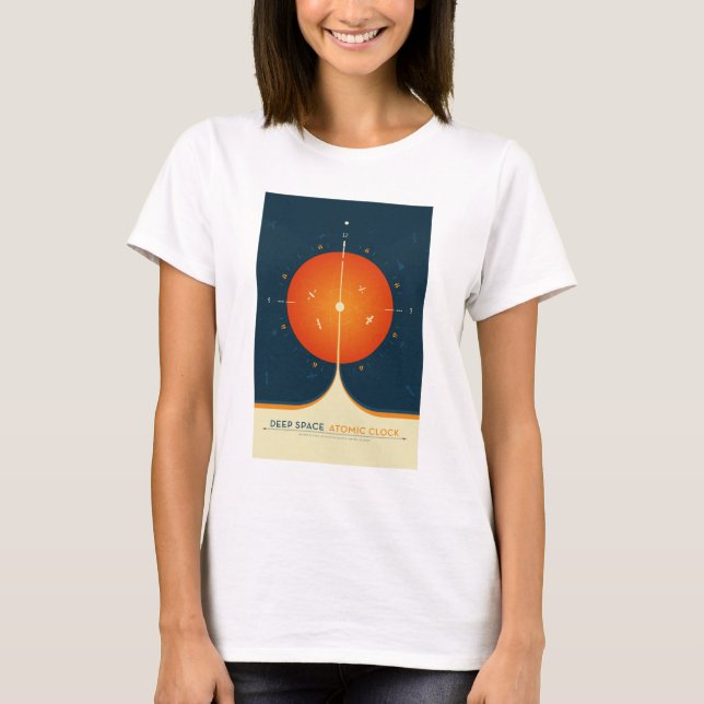 T-shirt Annonce Sci-Fi, Horloge Atomique Orange, Espace Pr (Devant)