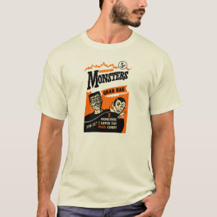 T-shirt Annonce vintage de sac jetable à monstre d'horreu