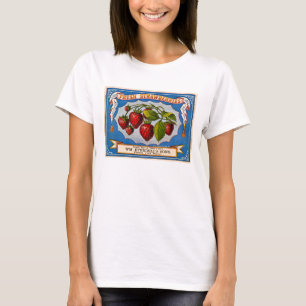 T-shirt Annonce vintage pour les fraises fraîches circa