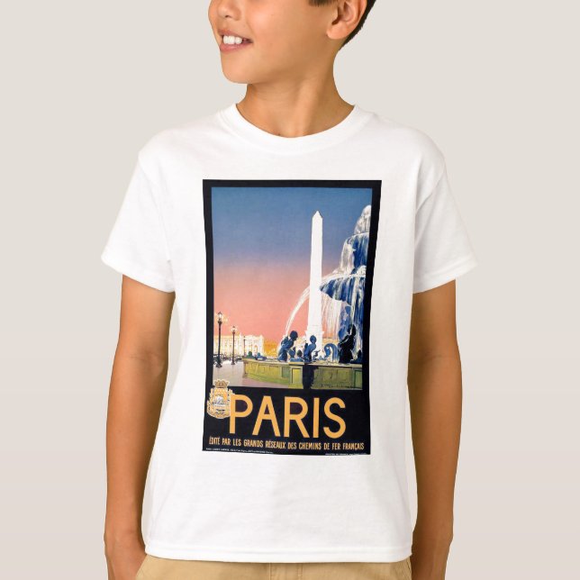 T-shirt Annonce Voyage Paris vintage (Devant)