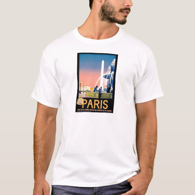 T-shirt Annonce Voyage Paris vintage (Devant)
