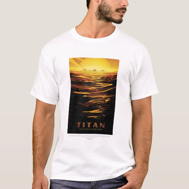 T-shirt Annonce Voyage Sci-Fi, Moon Titan (Devant)