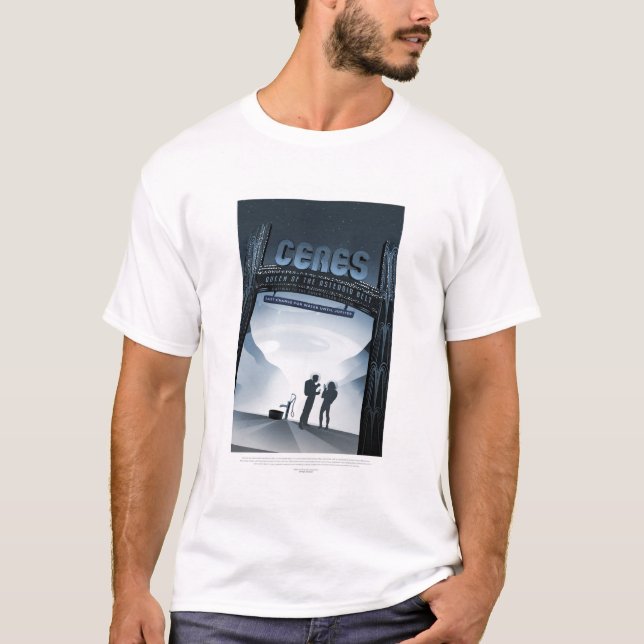 T-shirt Annonce Voyage Sci-Fi, Planète naine Ceres (Devant)