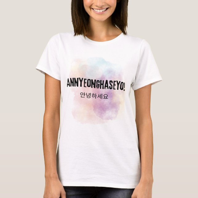 T-shirt Annyeonghaseyo Bonjour coréen (Devant)