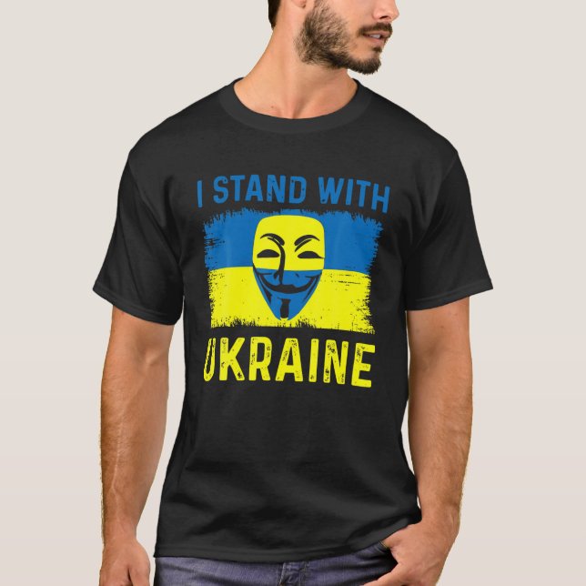 T-shirt Anonyme Ukrainien Lover I stand With Ukraine Fla (Devant)