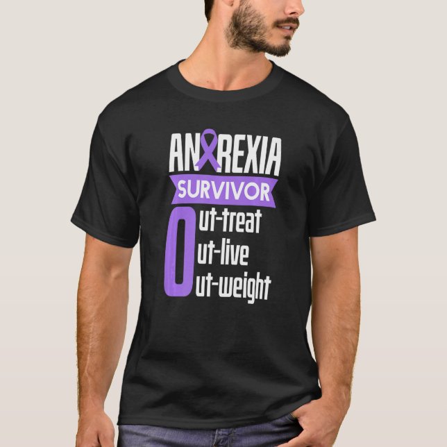 T-shirt Anorexia Survivante Survivant Outlive Outweight Fo (Devant)