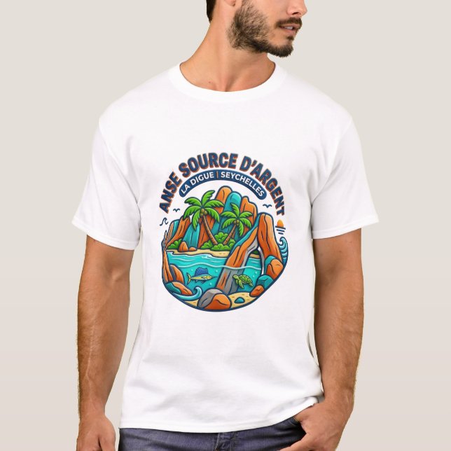 T-SHIRT ANSE SOURCE D'ARGENT LA DIGUE SEYCHELLES (Devant)