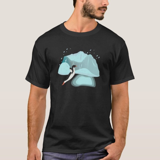 T-shirt Antarctica Penguin Jumping in a Pool of Water Anta (Devant)