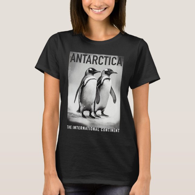 T-shirt Antarctica Penguins The International Continent (Devant)