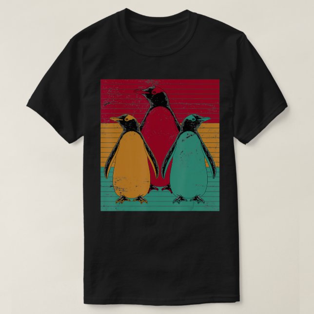 T-shirt Antarctique Animal Penguins Cadeau Retro Zoo Anima (Design devant)