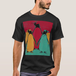 T-shirt Antarctique Animal Penguins Cadeau Retro Zoo Anima