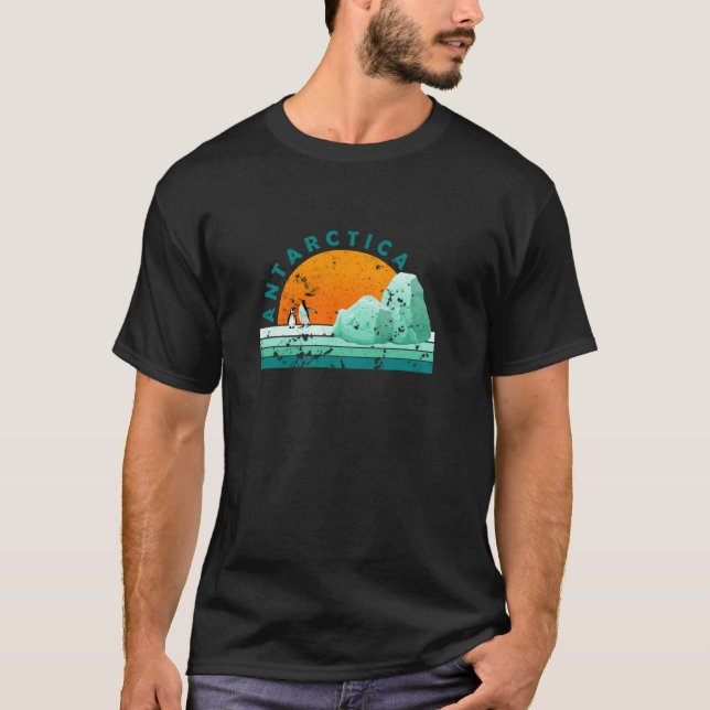 T-shirt Antarctique Tourisme Vintage Vacances Longues manc (Devant)