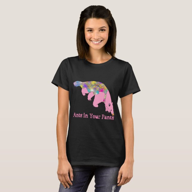 T-shirt Anteater Funky Psychedelic rose drôle Slogan (Devant entier)