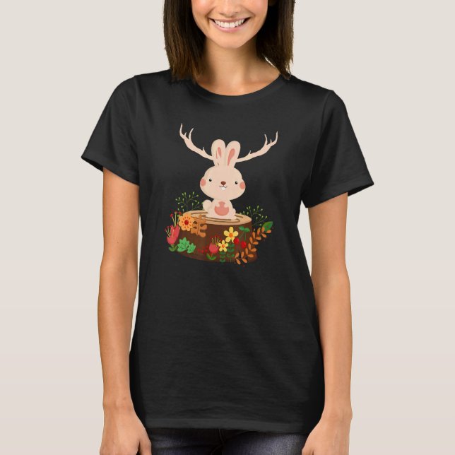T-shirt Antelabbit mignon assis lapin animal Graphique (Devant)