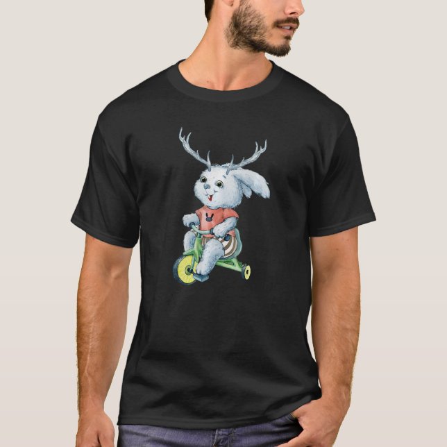 T-shirt Antelabbit Sur Vélo Cute Rabbit Animal Graphisme (Devant)