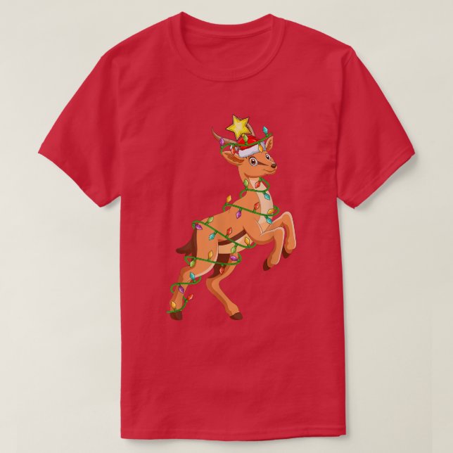 T-shirt Antelope Éclairage Xmas Arbre Correspondant Antelo (Design devant)