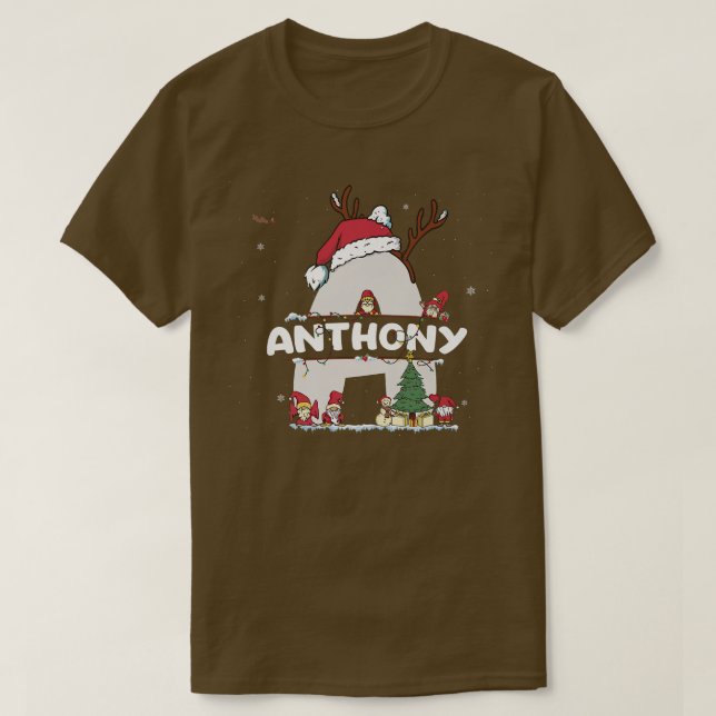 T-shirt Anthony Christmasw Anthony Nom pour les Noël drôle (Design devant)