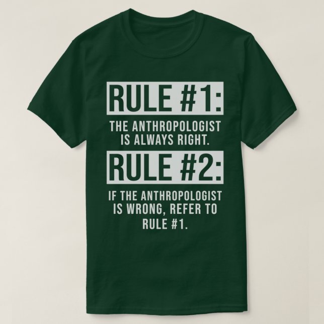 T-shirt Anthropologue Règles Anthropologie Étudiant et ens (Design devant)