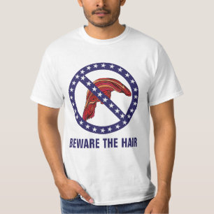 T-shirt Anti-Atout drôle "prenez garde de cheveux"