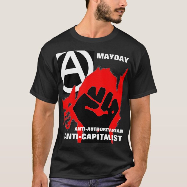 T-shirt anti-autoritaire de premier mai (Devant)