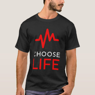 T-shirt Anti-avortement Choose Life Design - Heartbeat Ant