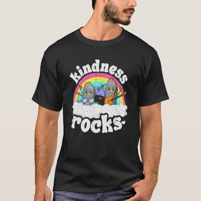 T-shirt Anti Bullying Rainbow Hippie Music Teacher Kindnes (Devant)