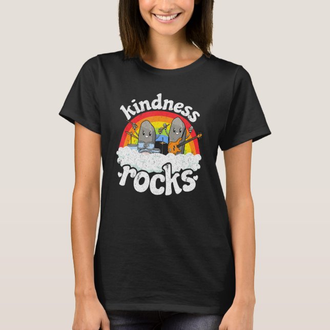 T-shirt Anti Bullying Rainbow Hippie Music Teacher Kindnes (Devant)