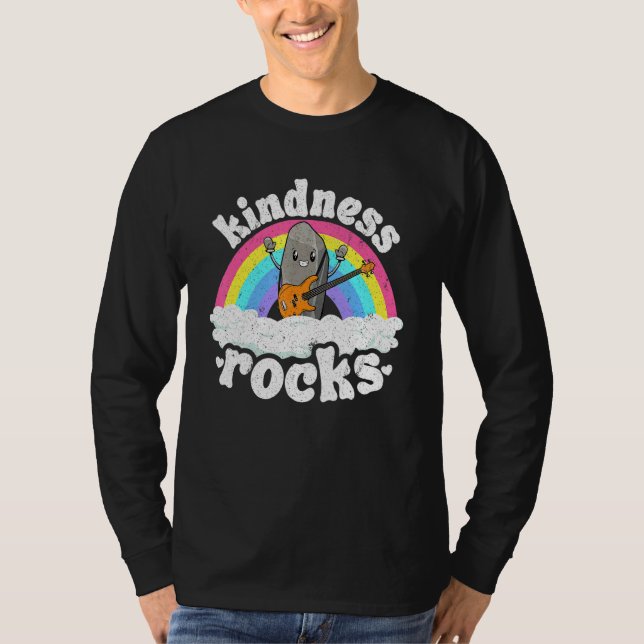 T-shirt Anti Bullying Rainbow Retro Music Teacher Kindness (Devant)