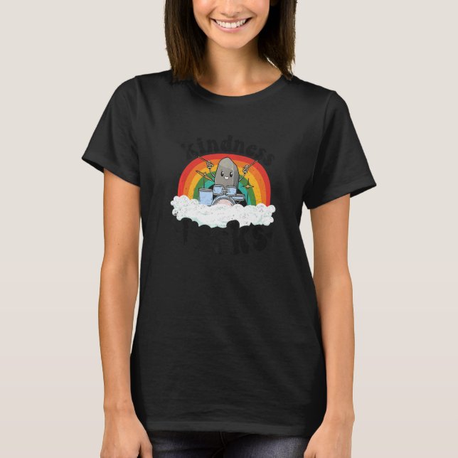 T-shirt Anti Bullying Rainbow Retro Music Teacher Kindness (Devant)