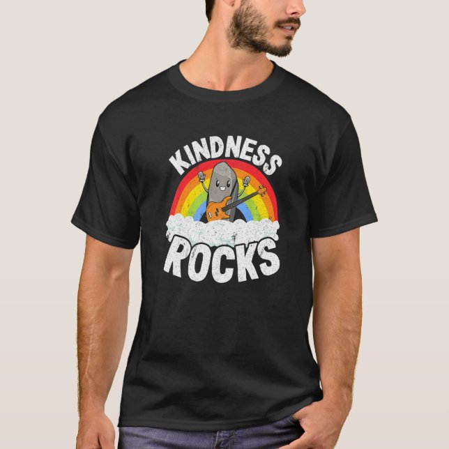 T-shirt Anti Bullying Rainbow Retro Music Teacher Kindness (Devant)