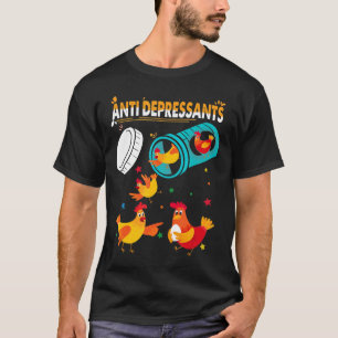 T-shirt Anti-dépresseurs poulet pour Noël