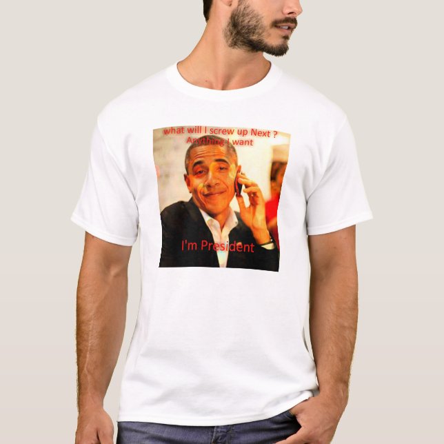 T-shirt anti humour d'Obama (Devant)