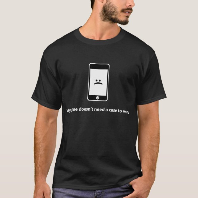 T-shirt Anti-iPhone chemise (foncée) (Devant)