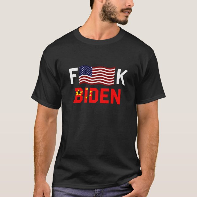 T-shirt Anti Joe Biden F American Falg K Biden T Shirt (Devant)