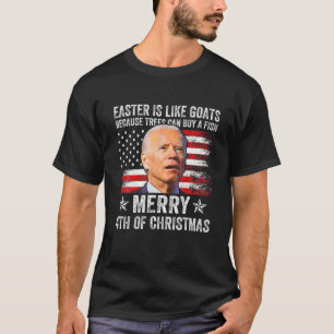 T-shirt Anti Joe Biden Joyeux 4 E 4 juillet Noël
