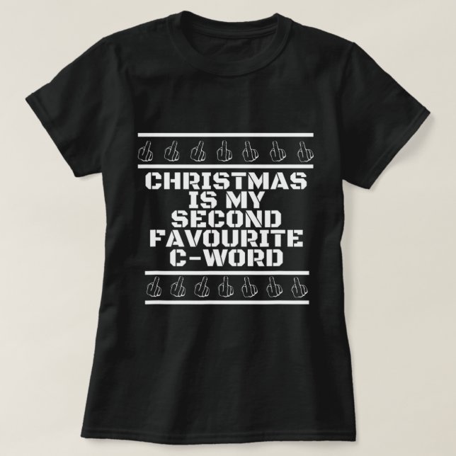 T-shirt Anti Noël C-Word Sarcastique jurer offensive (Design devant)