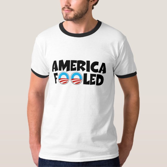 T-shirt Anti Obama, Amérique a dupé (Devant)