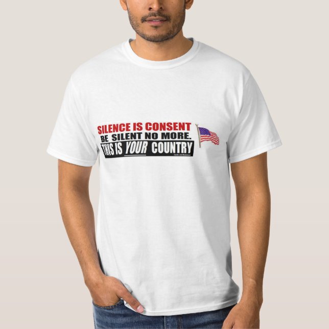 T-shirt anti obama : Le silence est consentement (Devant)
