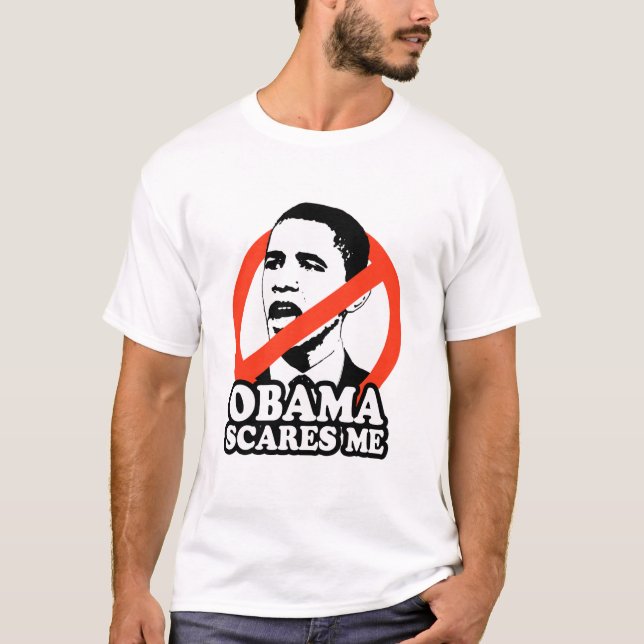 T-SHIRT ANTI-OBAMA/OBAMA M'EFFRAYE (Devant)