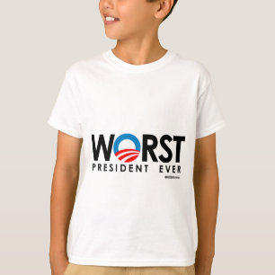 T-SHIRT ANTI-OBAMA - PLUS MAUVAIS PRÉSIDENT EVER