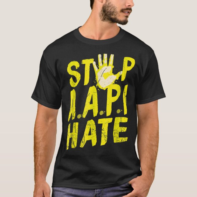 T-shirt Anti-Racisme Asiatique Aapi Soutien À La Haine Aap (Devant)
