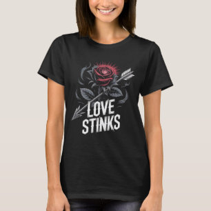 T-shirt Anti Saint-Valentin Tatouage Art Rose Graphique - 